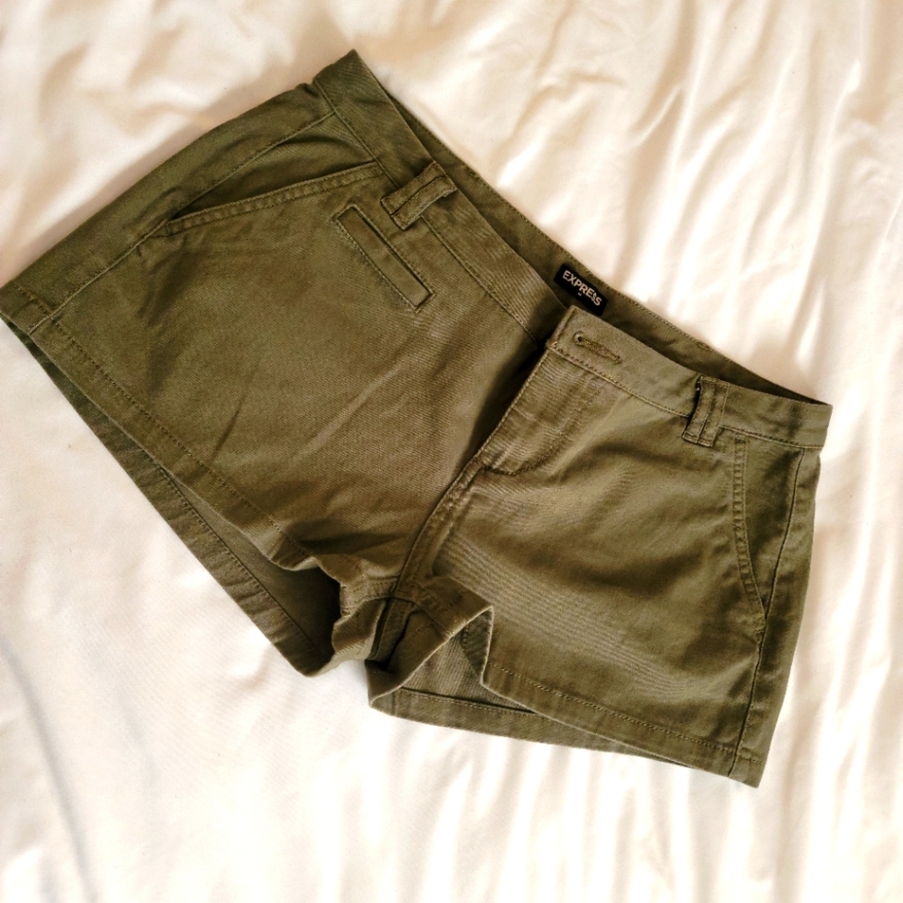 Express Olive Shorts